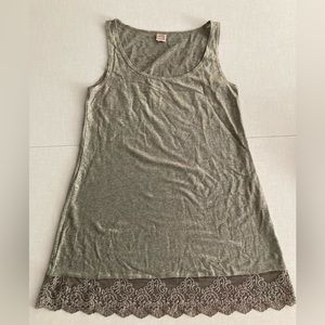 Only Hearts NYC Helena Stuart Metallic Gold Lace Trimmed Tank Size S
